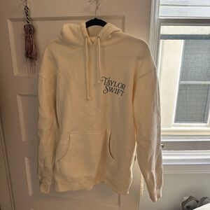 Taylor Swift Cream Pullover Hoodie - Men's Logo Sweatshirt